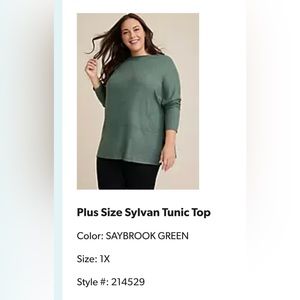 Maurices 1X NWT green tunic